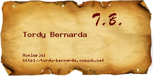 Tordy Bernarda névjegykártya